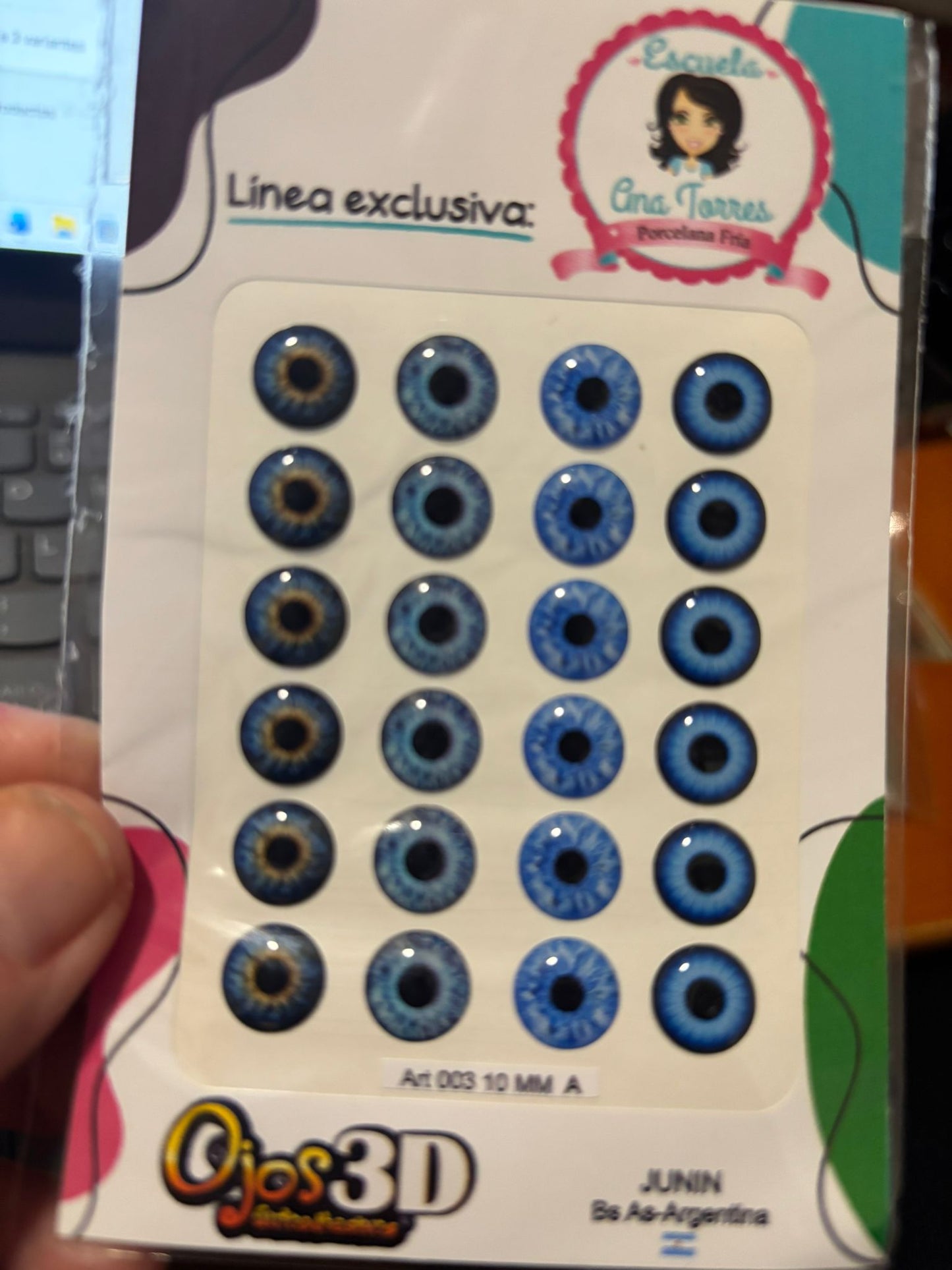 Ojitos Resinados 005 Iris Ana Torres Azul