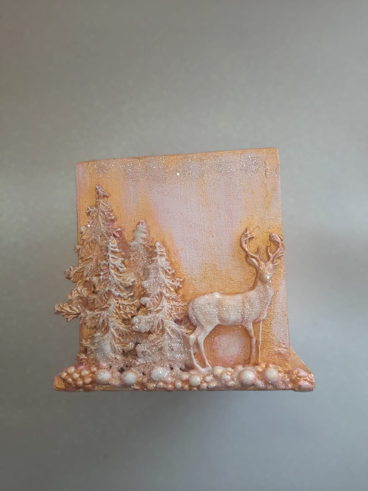 Molde con reno, abetos, hielo, copo...N7049