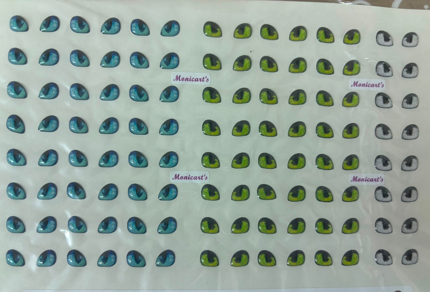Ojitos Resinados Dragon 8 mm 64 pares