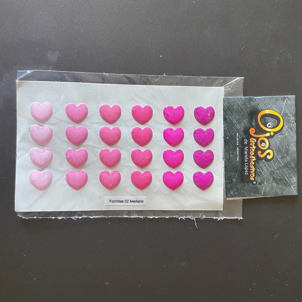 Corazones Resinados rosas