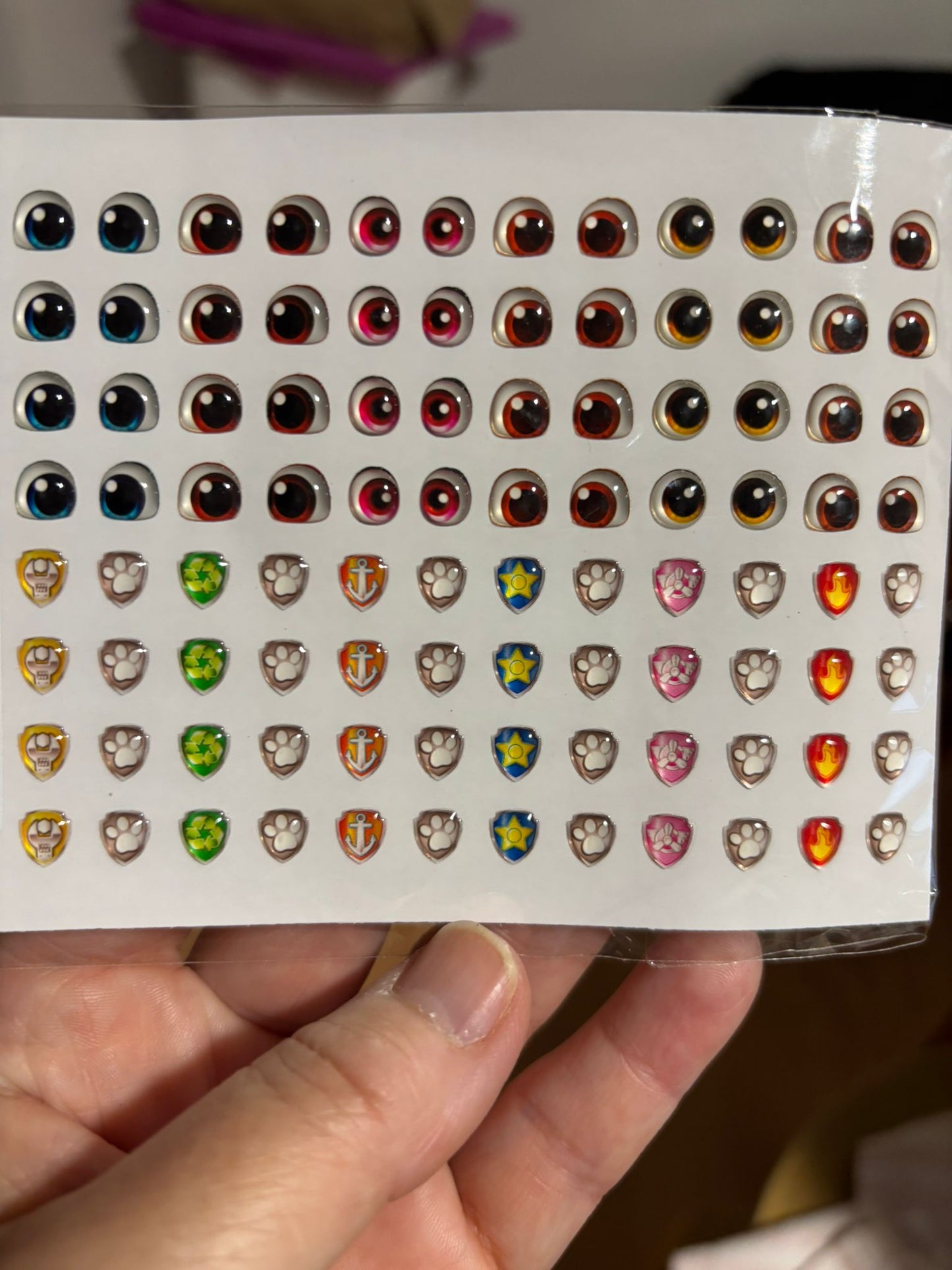 Ojitos y Sellos Resinados Patrulla Canina 48 7 mm
