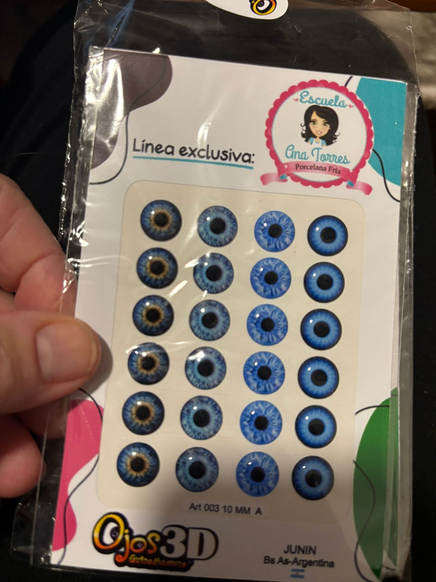 Ojitos Resinados 005 Iris Ana Torres Azul