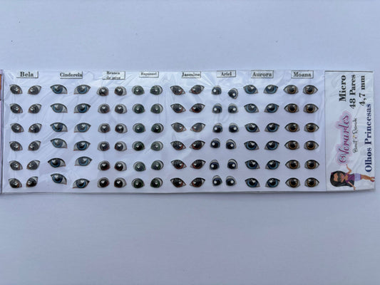 Ojitos resinados Princesas 48 pares