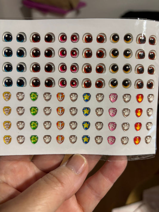 Ojitos y Sellos Resinados Patrulla Canina 48 7 mm